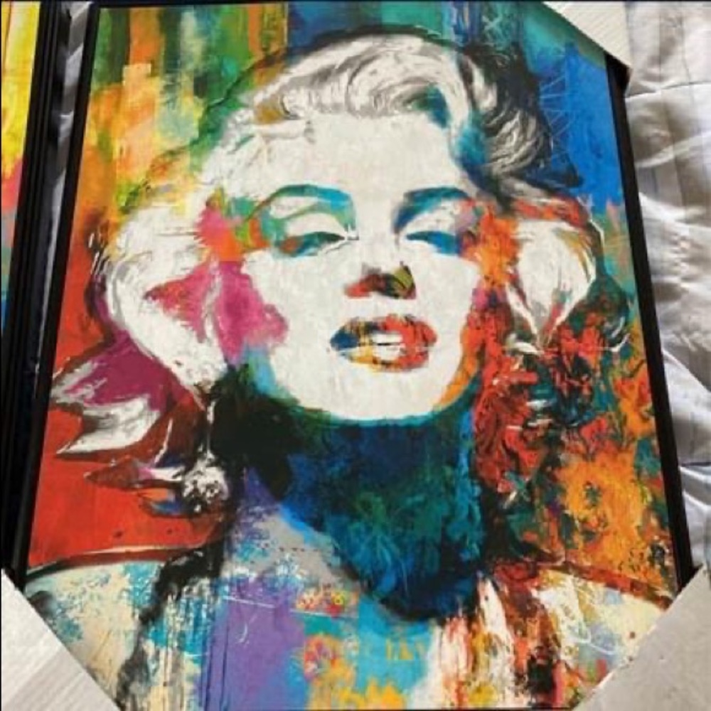 Multi colored Marilyn Monroe and Audrey Hepburn wall art never used
